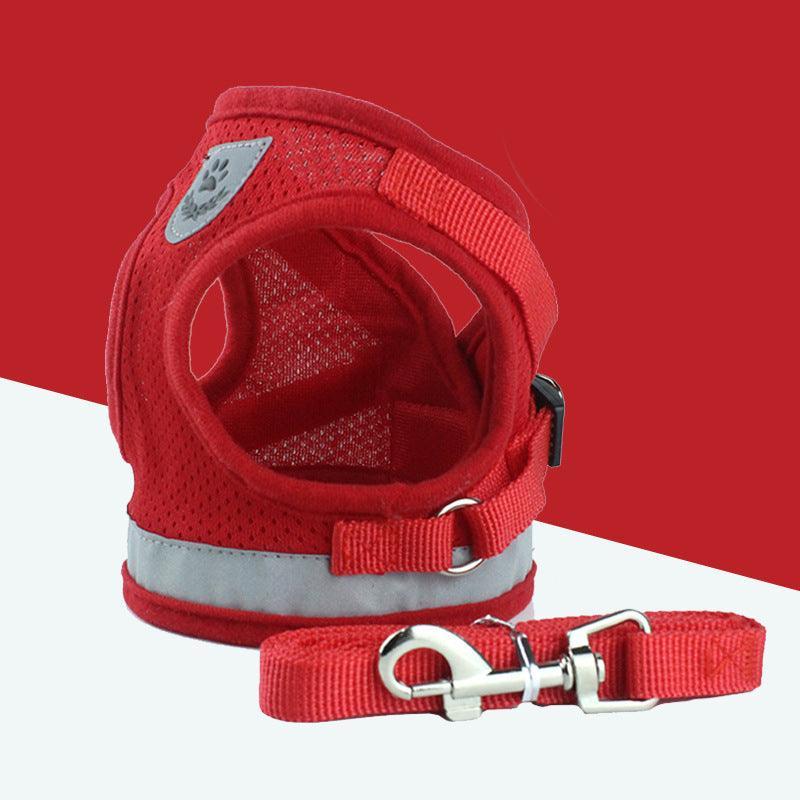 Breathable Mesh Pet Leash With Reflective Design And Matching Belt
