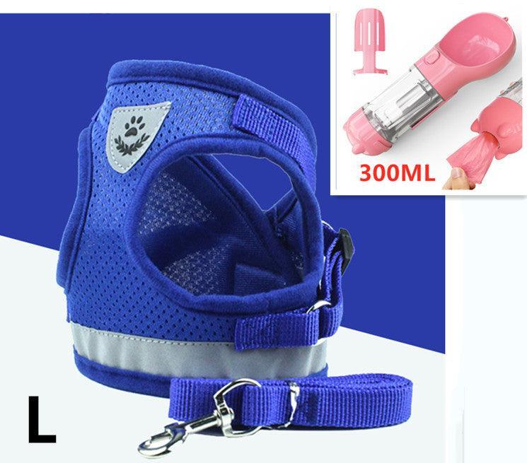 Breathable Mesh Pet Leash With Reflective Design And Matching Belt