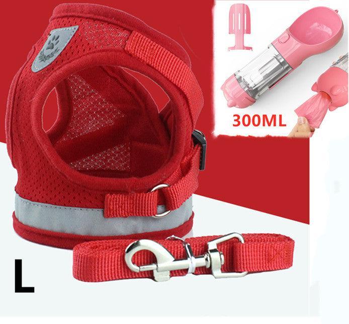 Breathable Mesh Pet Leash With Reflective Design And Matching Belt