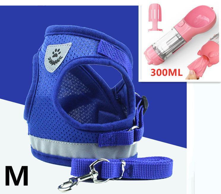 Breathable Mesh Pet Leash With Reflective Design And Matching Belt